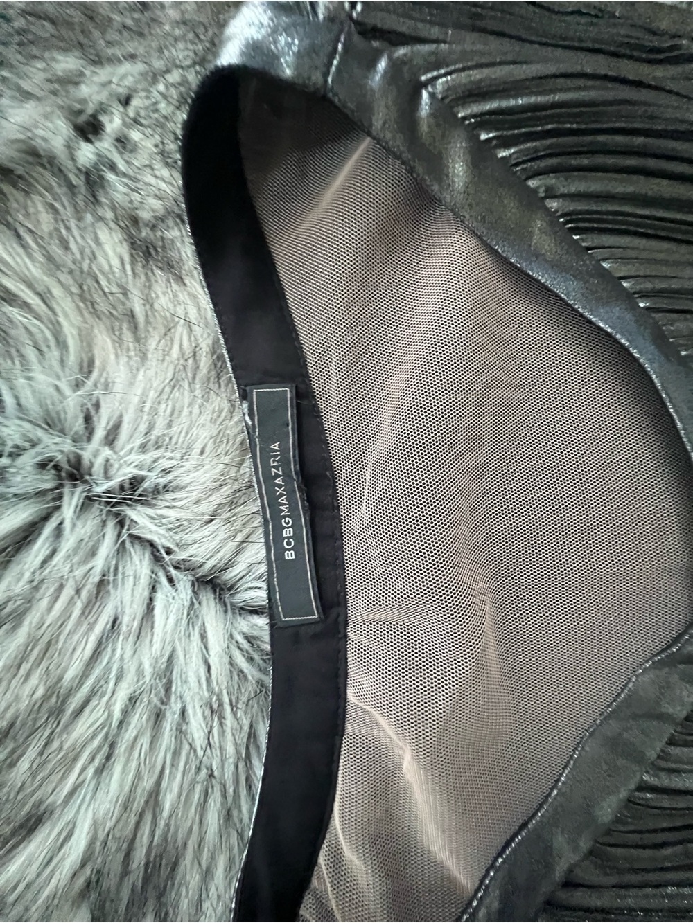 BCBGMaxAzria Metallic Gold and Silver Pleated Midi Dress - Picture 7 of 16